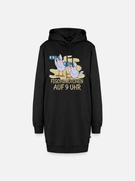Moin plattdeutsch norddeutsch Möwen Fischbrötchen - Hoodie-Kleid - Schwarz