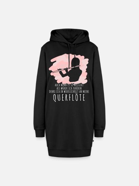Querflöte - Querflöten Sprüche lustig - Hoodie-Kleid - Schwarz