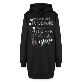 Deutscher Pinscher Hunde Pinschers Hund - Hoodie-Kleid - Schwarz - Vorne - AI Model Female 172 light (172cm)