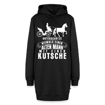 Kutscher Spruch lustige Kutsche - Hoodie-Kleid - Schwarz - Vorne - AI Model Female 172 light (172cm)