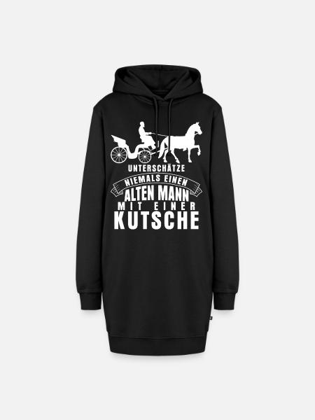 Kutscher Spruch lustige Kutsche - Hoodie-Kleid - Schwarz