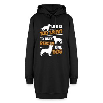 Hund Tierheim Tierschutz Tierschützer Geschenk - Hoodie-Kleid - Schwarz - Vorne - AI Model Female 172 light (172cm)
