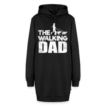 The Walking Dad Hund Gassi gehen - Hoodie-Kleid - Schwarz - Vorne - AI Model Female 172 light (172cm)