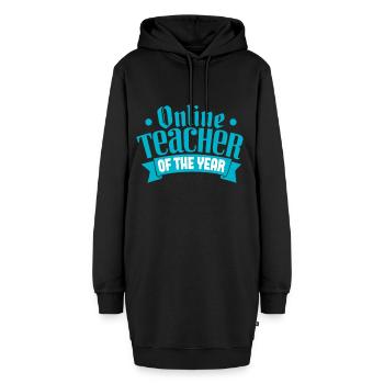 Online Lehrer des Jahres - Hoodie-Kleid - Schwarz - Vorne - AI Model Female 172 light (172cm)