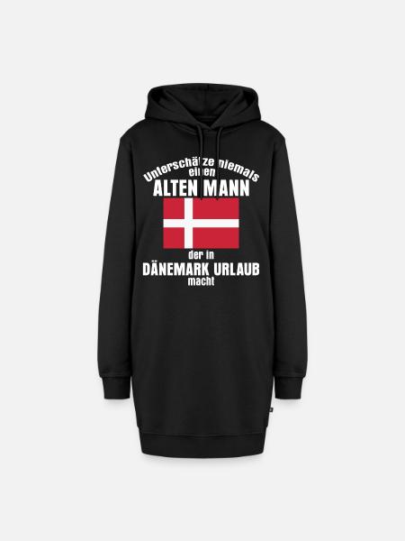 Dänemark Urlaub Flagge - Hoodie-Kleid - Schwarz