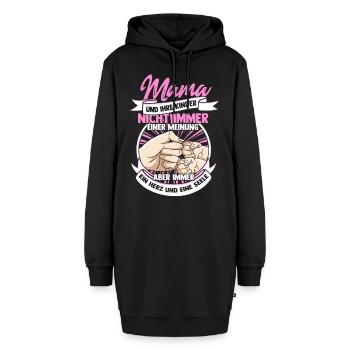 Muttertag - Hoodie-Kleid - Schwarz - Vorne - AI Model Female 172 light (172cm)