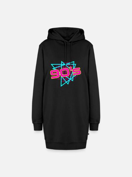 90er Mottoparty 90er Outfit 90er Retro 90er Jahre - Hoodie-Kleid - Schwarz