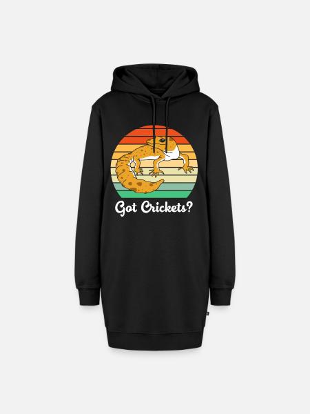 Leopardgecko - Hoodie-Kleid - Schwarz
