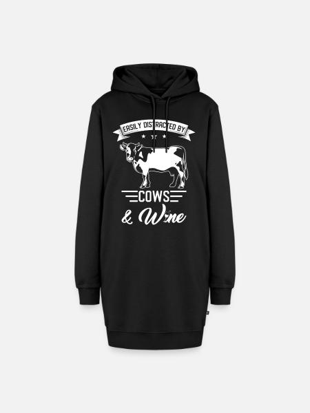 Kuh Kühe Spruch - Hoodie-Kleid - Schwarz