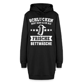 Schlucken Sprüche Sexy Versaute Sprüche - Hoodie-Kleid - Schwarz - Vorne - AI Model Female 172 light (172cm)