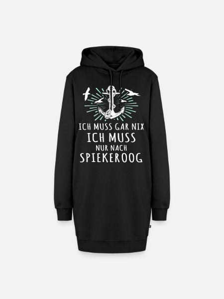 Spiekeroog Nordseeinsel Anker Möwen - Hoodie-Kleid - Schwarz