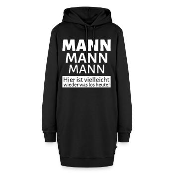 Mann Mann Mann hier ist vielleicht wieder was los - Hoodie-Kleid - Schwarz - Vorne - AI Model Female 172 light (172cm)