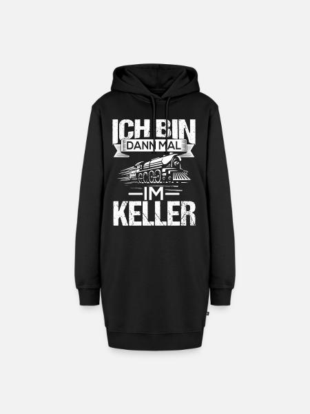 Ich bin dann mal im Keller zug lokführer - Hoodie-Kleid - Schwarz