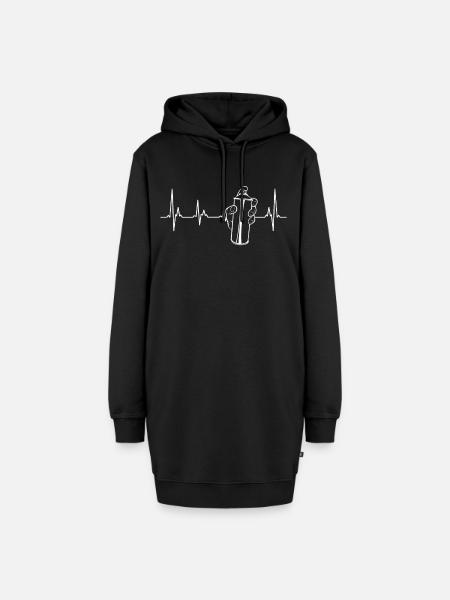 Herzschlag Sprayer Sprühdose Lackierer Maler - Hoodie-Kleid - Schwarz