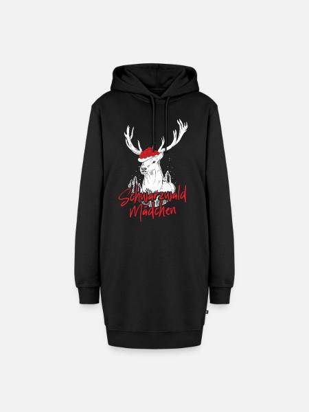 Schwarzwald Mädchen Bollenhut Hirsch - Hoodie-Kleid - Schwarz