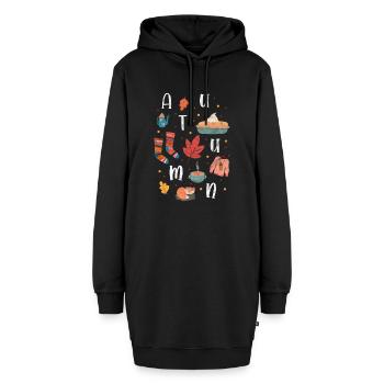 Herbst - Hoodie-Kleid - Schwarz - Vorne - AI Model Female 172 light (172cm)