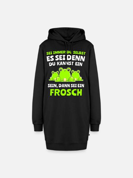 Frosch Laubfrosch Sprüche Frösche - Hoodie-Kleid - Schwarz