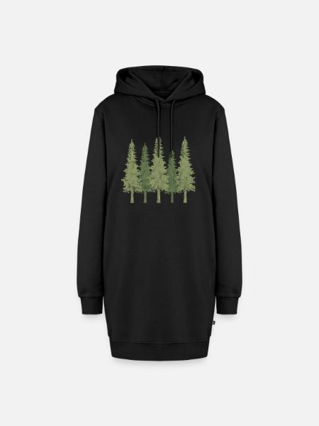 Wald - Hoodie-Kleid - Schwarz