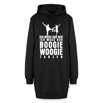 Boogie Woogie Spruch Witz Tänzer - Hoodie-Kleid - Schwarz - Vorne - AI Model Female 172 light (172cm)