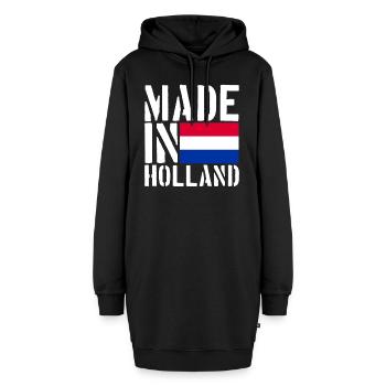 Holland Holländer Lustiger Spruch - Hoodie-Kleid - Schwarz - Vorne - AI Model Female 172 light (172cm)