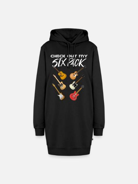 Gitarre - Hoodie-Kleid - Schwarz