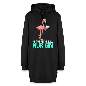 Die will nur Gin trinken Gin Trinkern - Hoodie-Kleid - Schwarz - Vorne - AI Model Female 172 light (172cm)