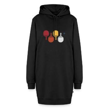 Ping-Pong Tischtennis Pingpong Ping Pong Geschenk - Hoodie-Kleid - Schwarz - Vorne - AI Model Female 172 light (172cm)