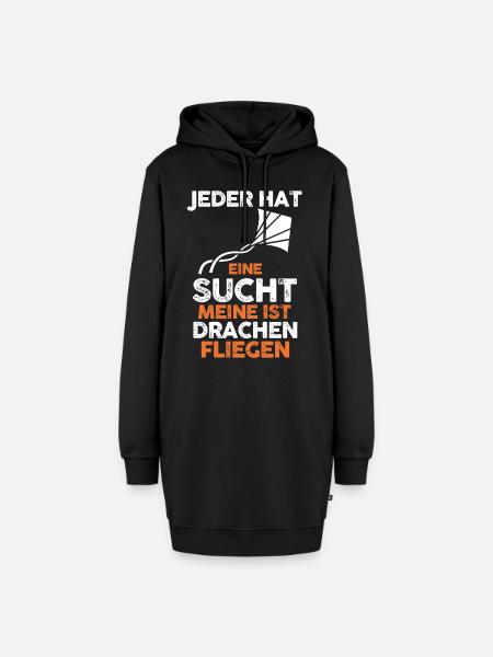 Drachenfliegen - Hoodie-Kleid - Schwarz