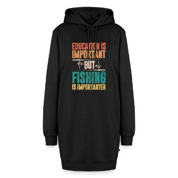Angler - Hoodie-Kleid - Schwarz - Vorne - AI Model Female 172 light (172cm)