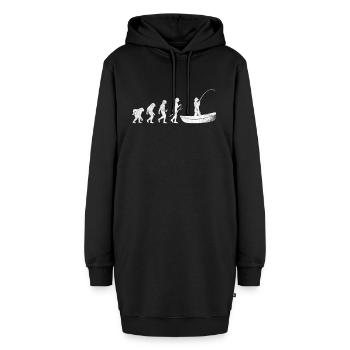 Angler - Hoodie-Kleid - Schwarz - Vorne - AI Model Female 172 light (172cm)