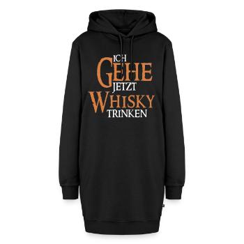 Ich gehe jetzt Whisky trinken - Whiskey Trinker - Hoodie-Kleid - Schwarz - Vorne - AI Model Female 172 light (172cm)