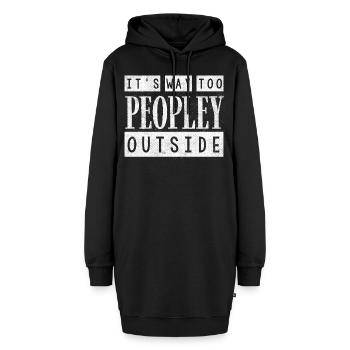 Weg Zu Menschen Draußen, Ich Hasse Menschen - Hoodie-Kleid - Schwarz - Vorne - AI Model Female 172 light (172cm)