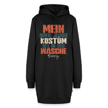 90er Jahre - Hoodie-Kleid - Schwarz - Vorne - AI Model Female 172 light (172cm)