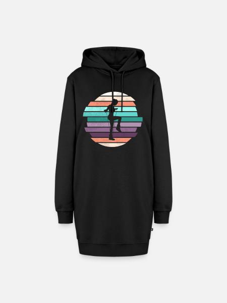 Retro Rope Jumping - Hoodie-Kleid - Schwarz
