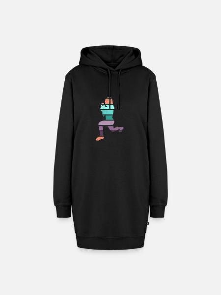Retro HIIT - Hoodie-Kleid - Schwarz