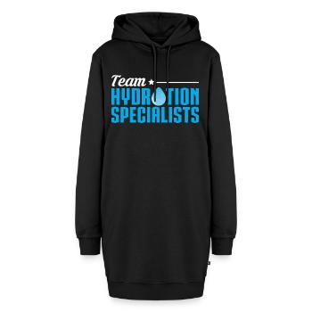 Team Hydration Specialists - Hoodie-Kleid - Schwarz - Vorne - AI Model Female 172 light (172cm)