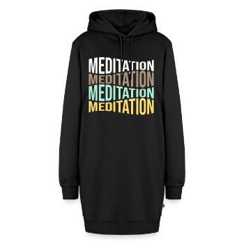 meditation - Hoodie-Kleid - Schwarz - Vorne - AI Model Female 172 light (172cm)