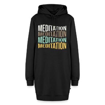 meditation - Hoodie-Kleid - Schwarz - Vorne - AI Model Female 172 light (172cm)