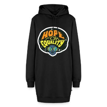 Schwarze Gleichheit Schwarzer Geschichtsmonat Mela - Hoodie-Kleid - Schwarz - Vorne - AI Model Female 172 light (172cm)