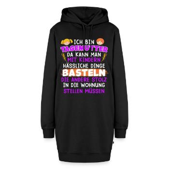 Ich kann hässliche Dinge basteln Tagesmutter - Hoodie-Kleid - Schwarz - Vorne - AI Model Female 172 light (172cm)