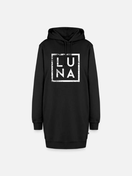 Luna Minimalismus - Hoodie-Kleid - Schwarz