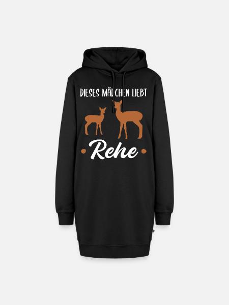 Reh Rehkitz Waldtiere Mädchen Geschenk - Hoodie-Kleid - Schwarz