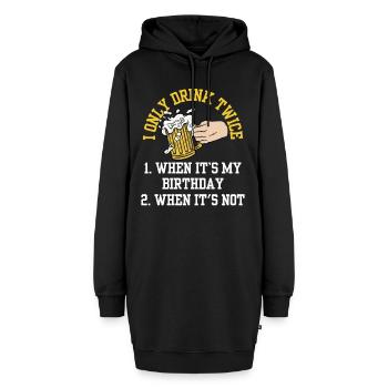 Zweimal Trinken Wenn Ich Geburtstag Habe Trinker - Hoodie-Kleid - Schwarz - Vorne - AI Model Female 172 light (172cm)