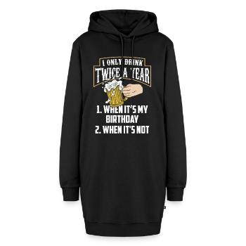Zweimal Trinken Wenn Ich Geburtstag Habe Trinker - Hoodie-Kleid - Schwarz - Vorne - AI Model Female 172 light (172cm)