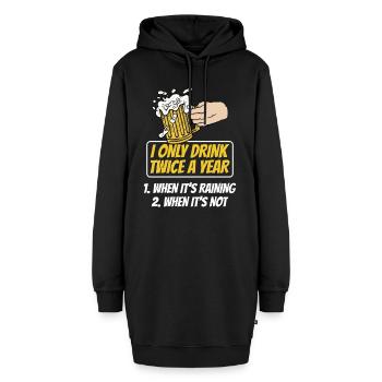Zweimal Trinken Wenn Es Regnet Getränk Trinker - Hoodie-Kleid - Schwarz - Vorne - AI Model Female 172 light (172cm)