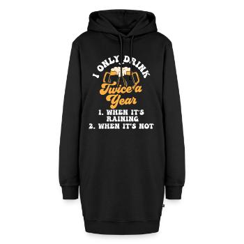 Zweimal Trinken Wenn Es Regnet Getränk Trinker - Hoodie-Kleid - Schwarz - Vorne - AI Model Female 172 light (172cm)