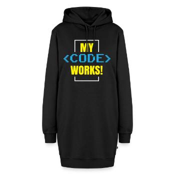 Mein Code Funktioniert Programmieren Coding Coder - Hoodie-Kleid - Schwarz - Vorne - AI Model Female 172 light (172cm)