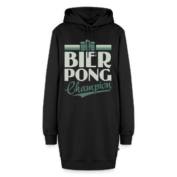 Bier Pong Champion - Bierpong Saufen Bier Pong - Hoodie-Kleid - Schwarz - Vorne - AI Model Female 172 light (172cm)