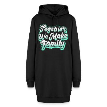 Familie Spruch Inspiration - Hoodie-Kleid - Schwarz - Vorne - AI Model Female 172 light (172cm)