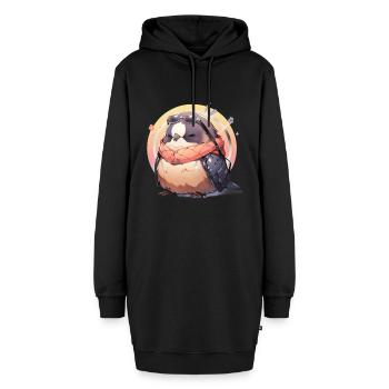 Vogel Vögel Lustige Tiere Waldbewohner Tier - Hoodie-Kleid - Schwarz - Vorne - AI Model Female 172 light (172cm)